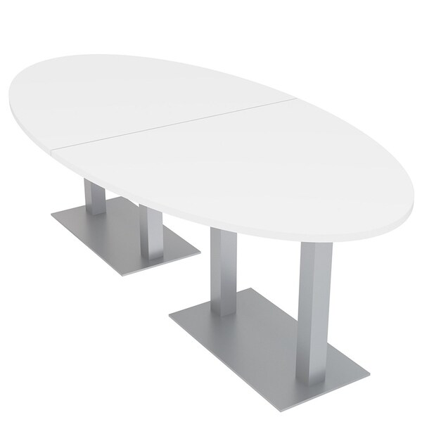 45 in W, 96 in L, 29 in H, Engineered Wood Top, White